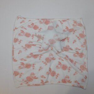 Aden + Anais White Pink Star Floral rose Security blanket Baby Lovey Nunu Jersey